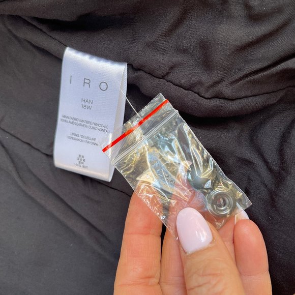 NWT IRO Lambskin metallic gold Leather Moto Jacket FR 34 - Picture 14 of 14